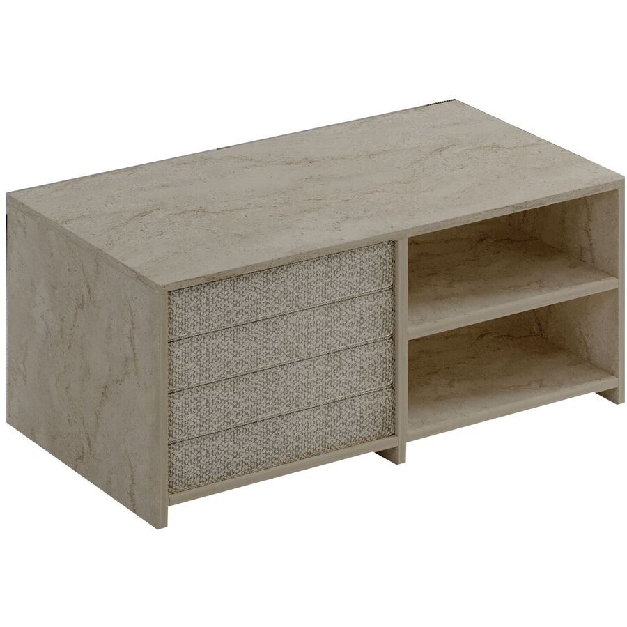 Salontisch Georis Braun Holzwerkstoff B 90 cm - Farbe: Travertin - Material: 100% Melaminbeschichtete Kiefer - Salontisch