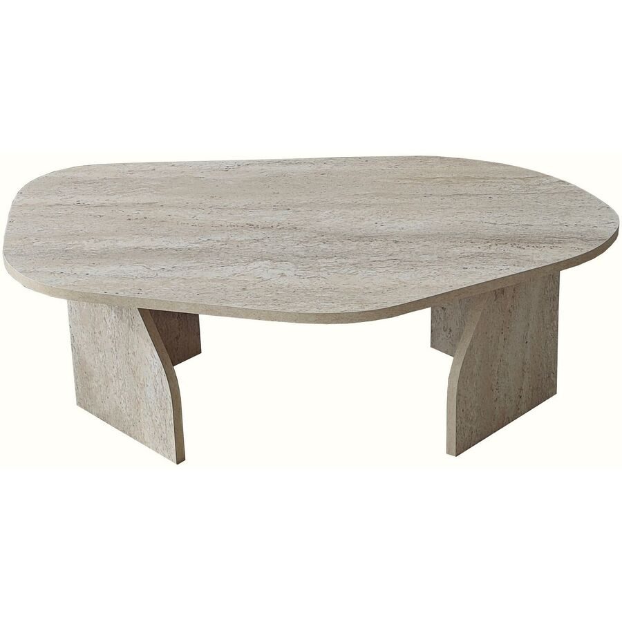 Salontisch Georis Braun/Beige Holzwerkstoff B 100 cm - Farbe: Travertin, Rauch - Material: 100% Melaminbeschichtete Kiefer - Salontisch