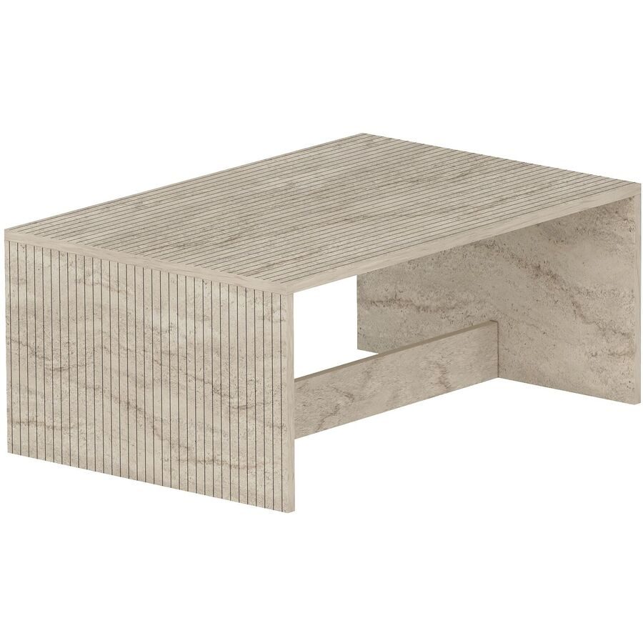 Salontisch Georis Braun/Beige Holzwerkstoff B 90 cm - Farbe: Travertin - Material: 100% Melaminbeschichtete Kiefer - Salontisch