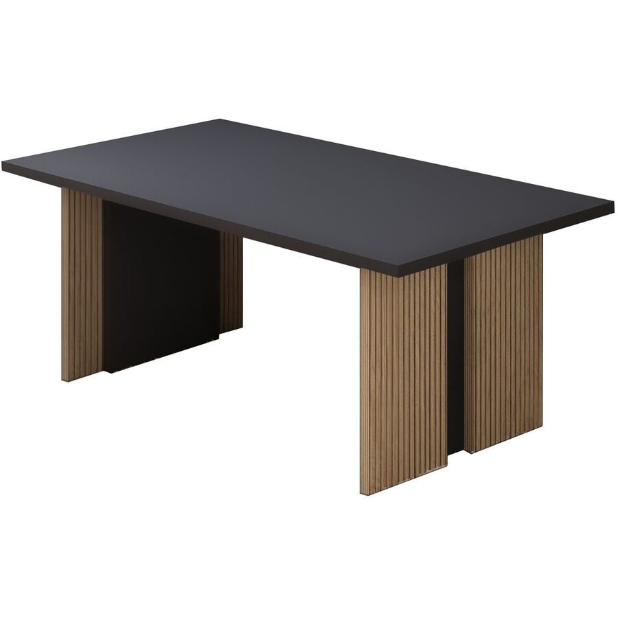 Salontisch Georis Braun/Grau Holzwerkstoff B 90 cm - Farbe: Warme Eiche, Anthrazit - Material: 100% Melaminbeschichtete Kiefer - Salontisch