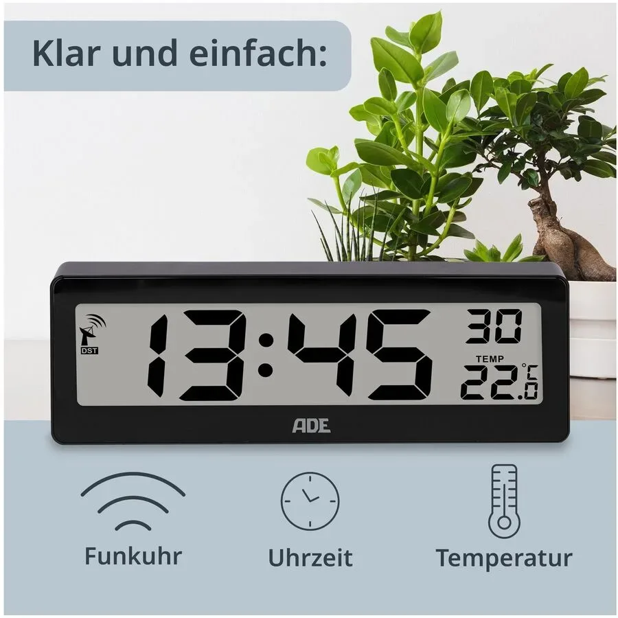 ADE - Digitale DCF-Funkuhr, One Size