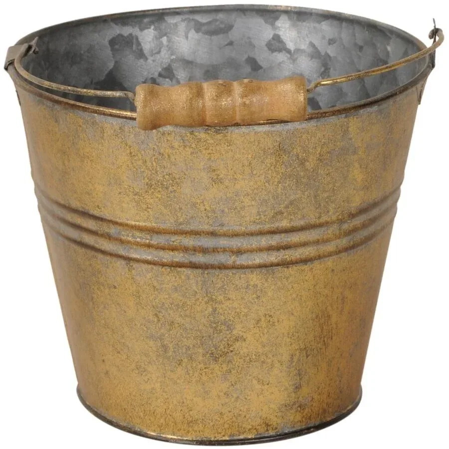 Eimer COCON Gold Metall D 14 H 12 cm - Material: Eisen - Eimer