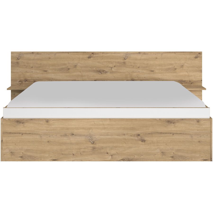 Bett Nelly Braun Holz 160 x 200 cm - Farbe: Eiche hell - Material: Holzwerkstoff - Bett