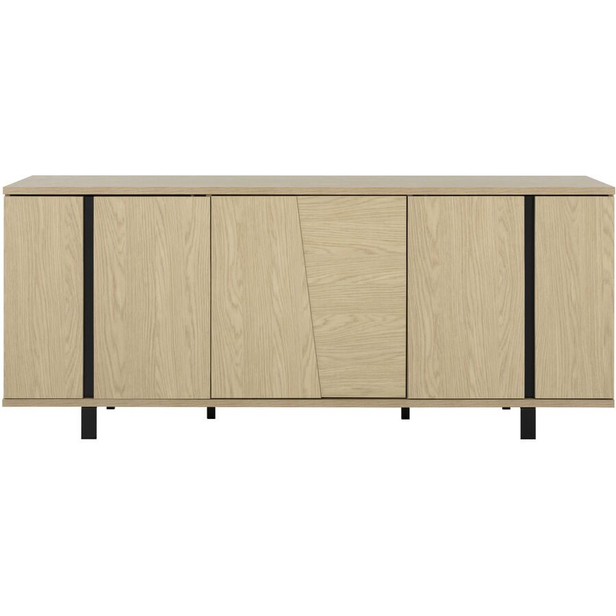 Sideboard Solrig Schwarz Holz 181 cm 75 cm - Farbe: schwarz/Eiche - Material: Holzwerkstoff - Sideboard
