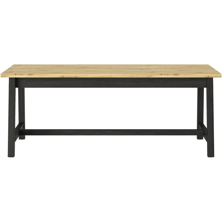 Esstisch Reyet Schwarz Holz 252 cm - Farbe: schwarz/Eiche - Material: Holzwerkstoff - Esstisch