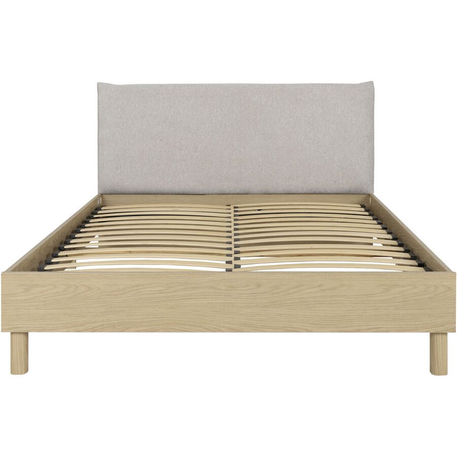 Bett Riol Weiss Holz 160 x 200 cm - Farbe: weiss/eiche - Material: Holzwerkstoff - Bett