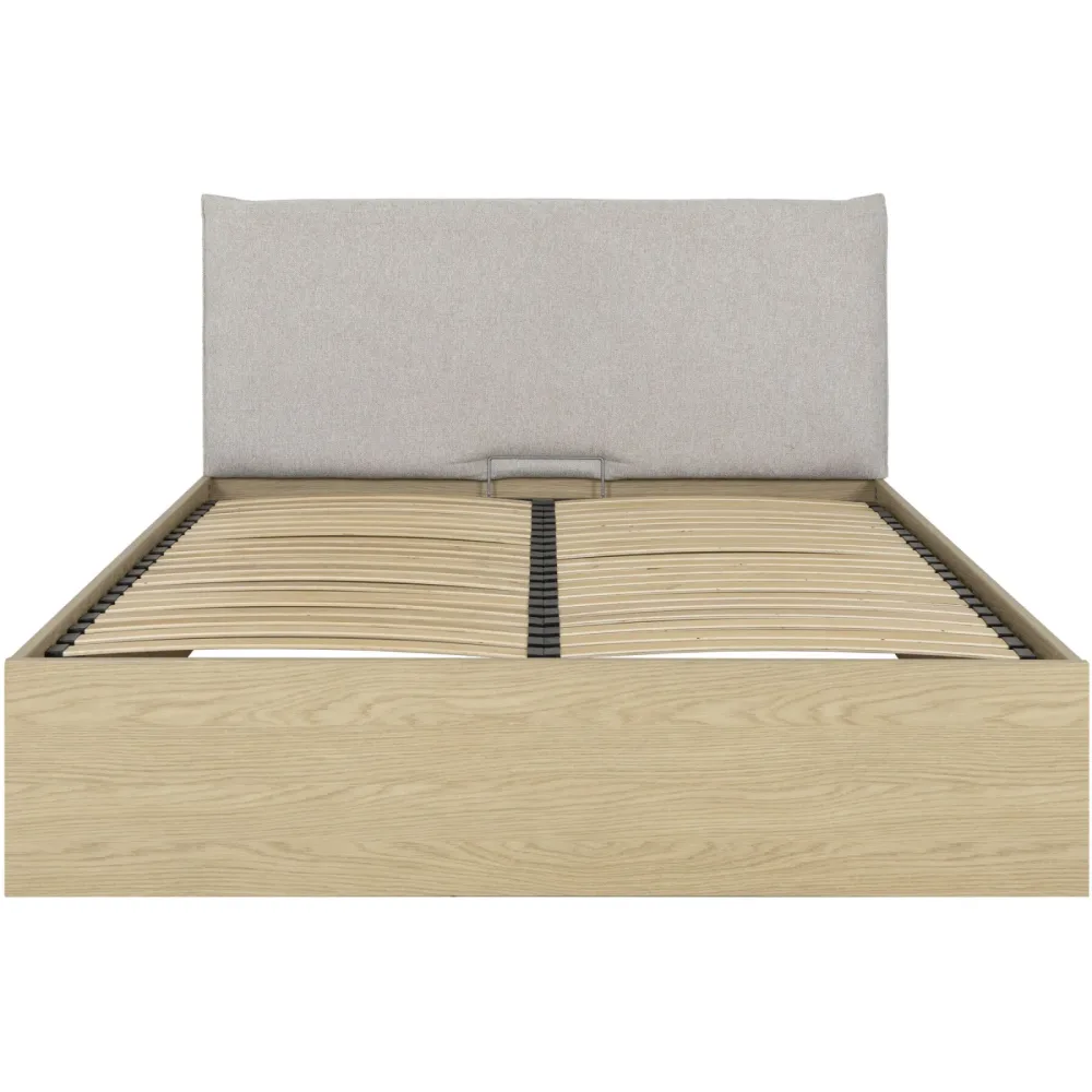Bett Riol Weiss Holz 160 x 200 cm - Farbe: weiss/eiche - Material: Holzwerkstoff - Bett