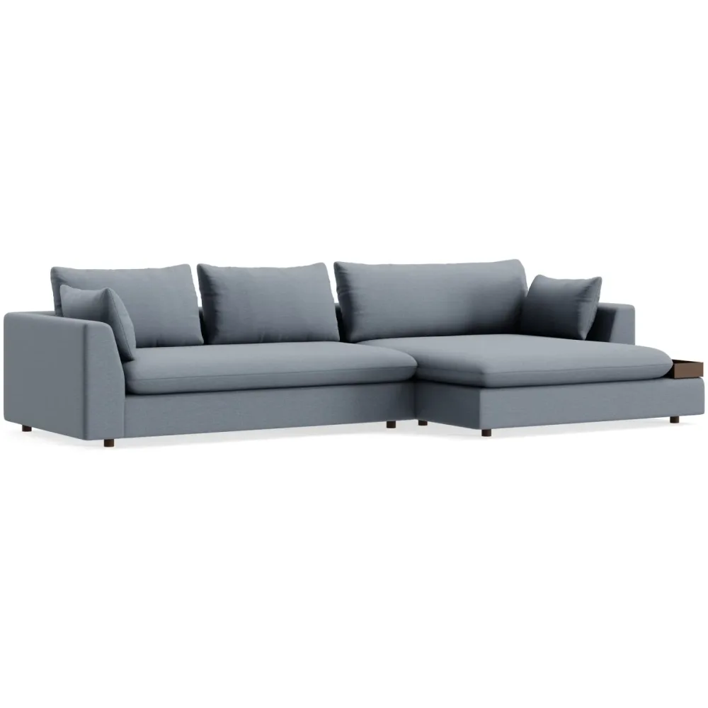 Ecksofa Milou Blau Stoff 334 cm 165 cm - Farbe: hellblau - Möbel Konfigurator: Traummöbel individuell zusammenstellen - Ecksofa