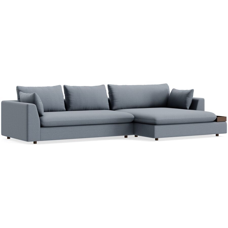 Ecksofa Milou Blau Stoff 334 cm 165 cm - Farbe: hellblau - Möbel Konfigurator: Traummöbel individuell zusammenstellen - Ecksofa