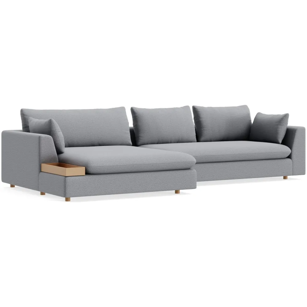 Ecksofa Milou Grau Stoff 334 cm 165 cm - Farbe: Grey - Möbel Konfigurator: Traummöbel individuell zusammenstellen - Ecksofa