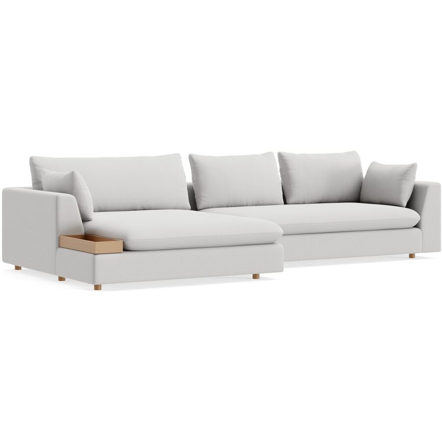Ecksofa Milou Grau Stoff 334 cm 165 cm - Farbe: natur - Möbel Konfigurator: Traummöbel individuell zusammenstellen - Ecksofa