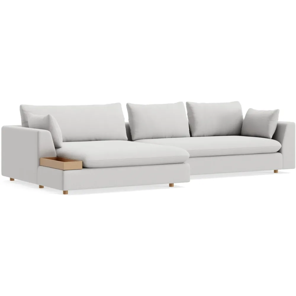 Ecksofa Milou Grau Stoff 334 cm 165 cm - Farbe: natur - Möbel Konfigurator: Traummöbel individuell zusammenstellen - Ecksofa