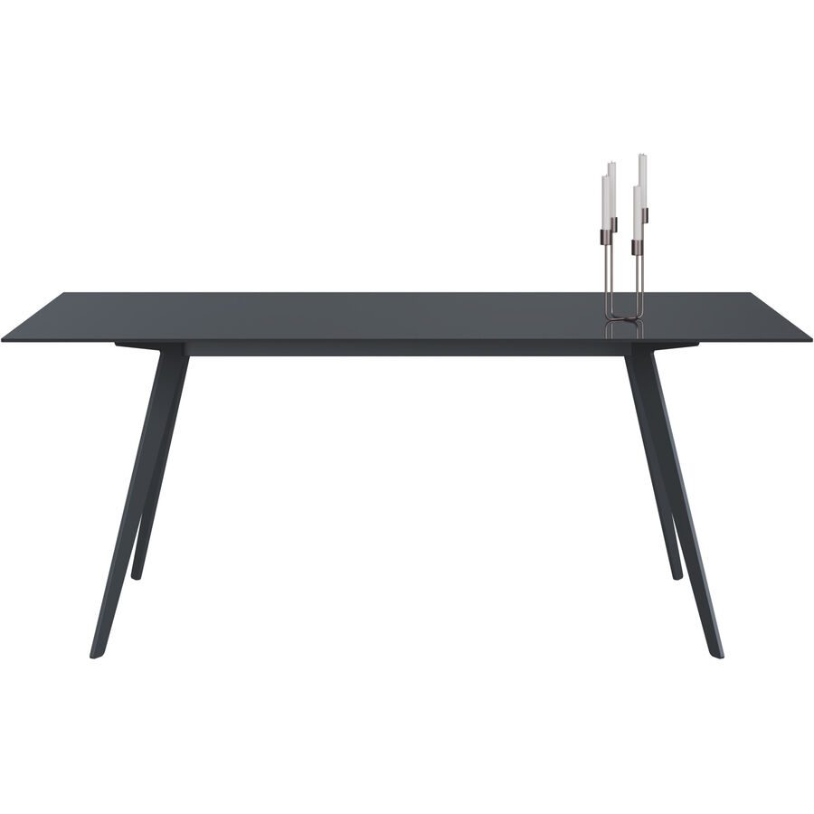 Esstisch Tame Grau Glas 100 cm - Farbe: graphit - Esstisch