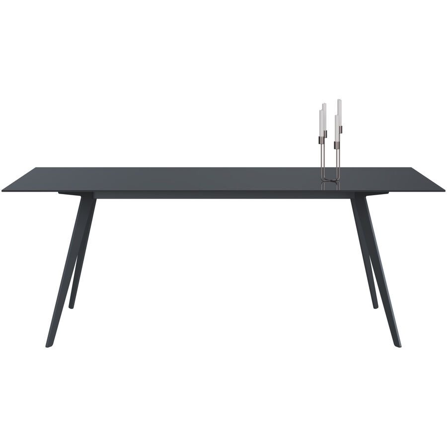Esstisch Tame Grau Glas 100 cm - Farbe: graphit - Esstisch