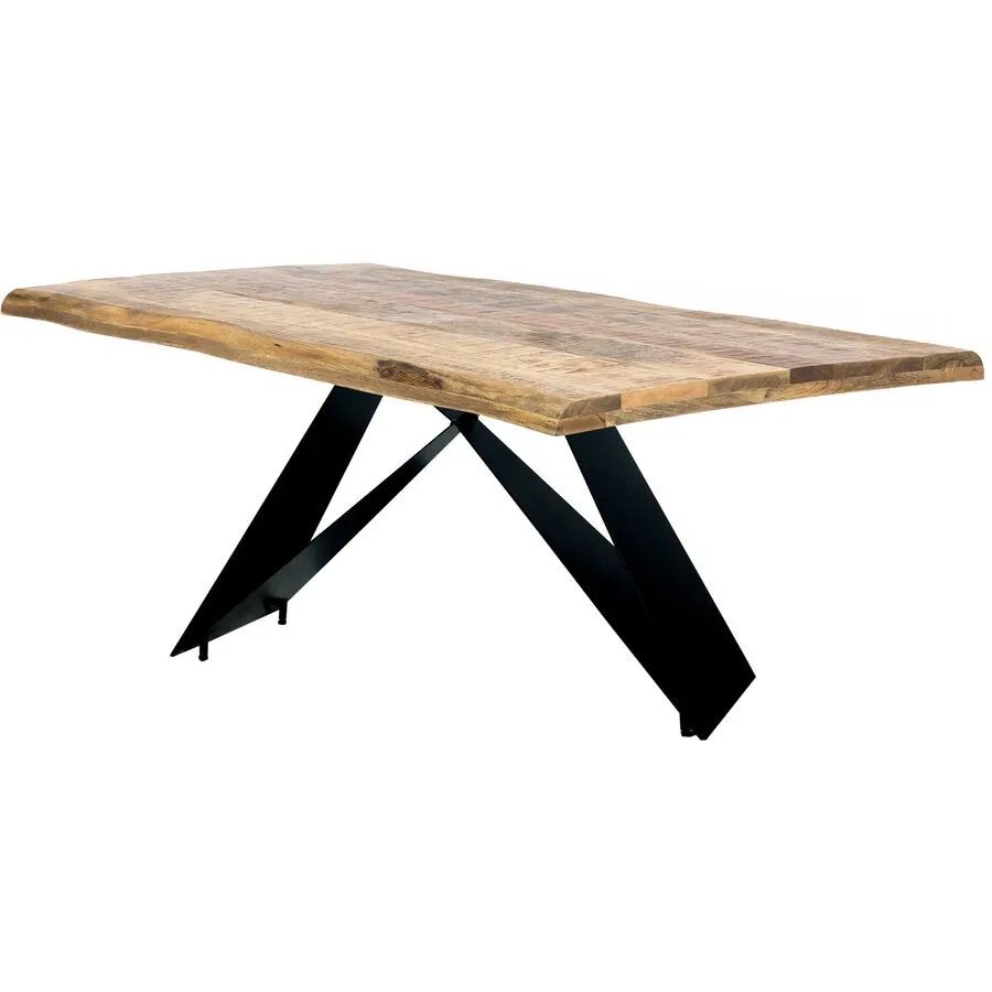 Esstisch Ruoka Schwarz Holz 240 cm - Farbe: natur/schwarz - Material: Mango - Esstisch