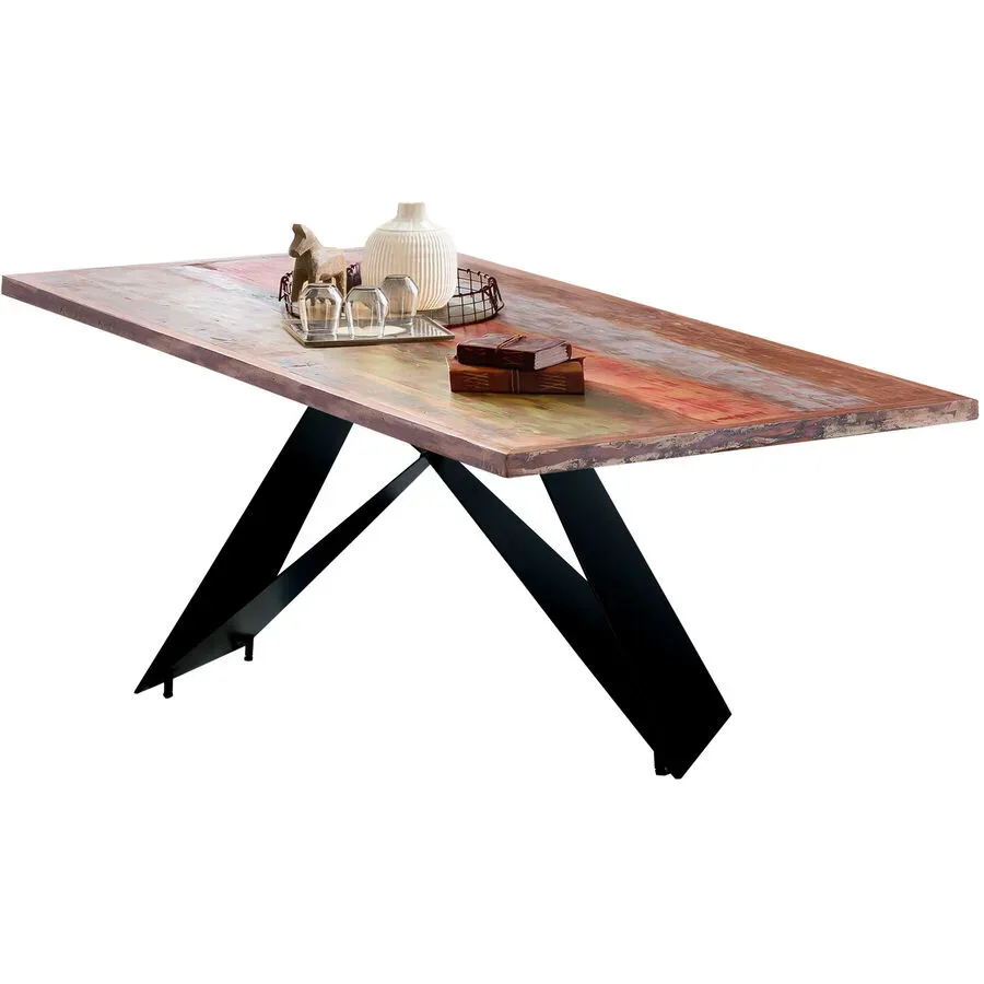Esstisch Ruoka Mehrfarbig Holz 180 cm - Farbe: bunt - Material: Altholz - Esstisch