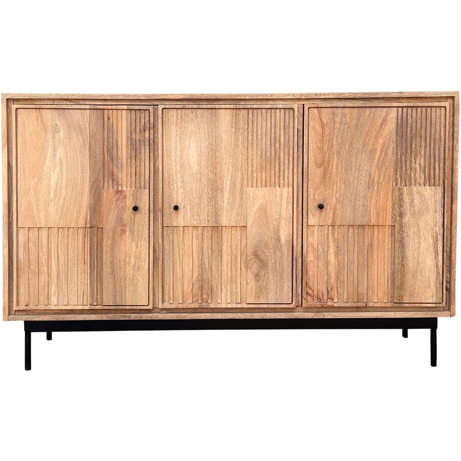 Sideboard Seka Schwarz Holz 130 cm 80 cm - Farbe: natur/schwarz - Material: Mango - Sideboard