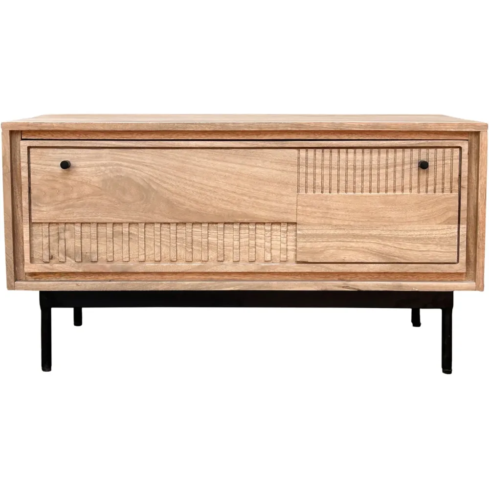 Schuhschrank Seka Braun Holz 85 cm 45 cm - Farbe: natur - Material: Mangoholz - Schuhschrank