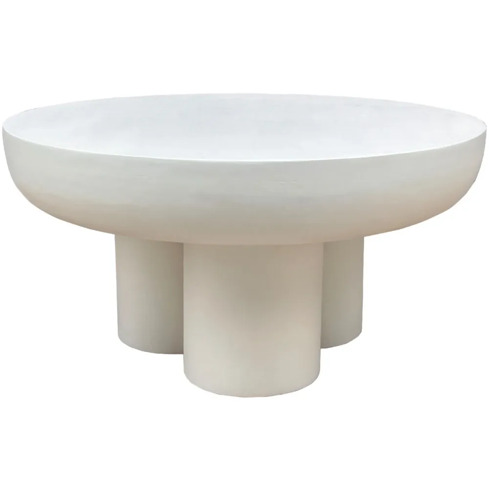 Salontisch Putza Weiss MDF 70 cm - Material: MDF mit Kalkputz - Salontisch
