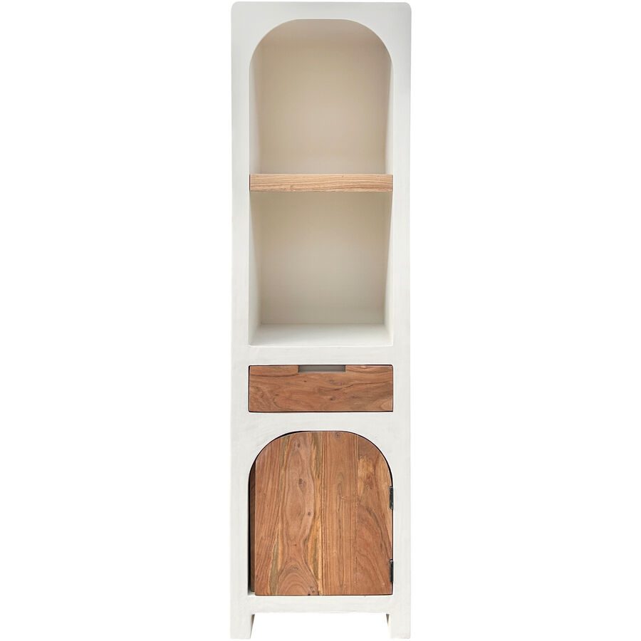 Schrank Putza Weiss Holz 50 cm 175 cm - Farbe: weiss/natur - Material: MDF - Schrank