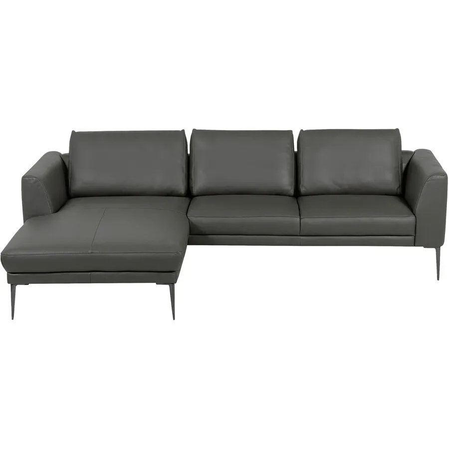 Sofa Ceneri Grau Leder 260 cm 180 cm - Farbe: anthrazit - Sofa