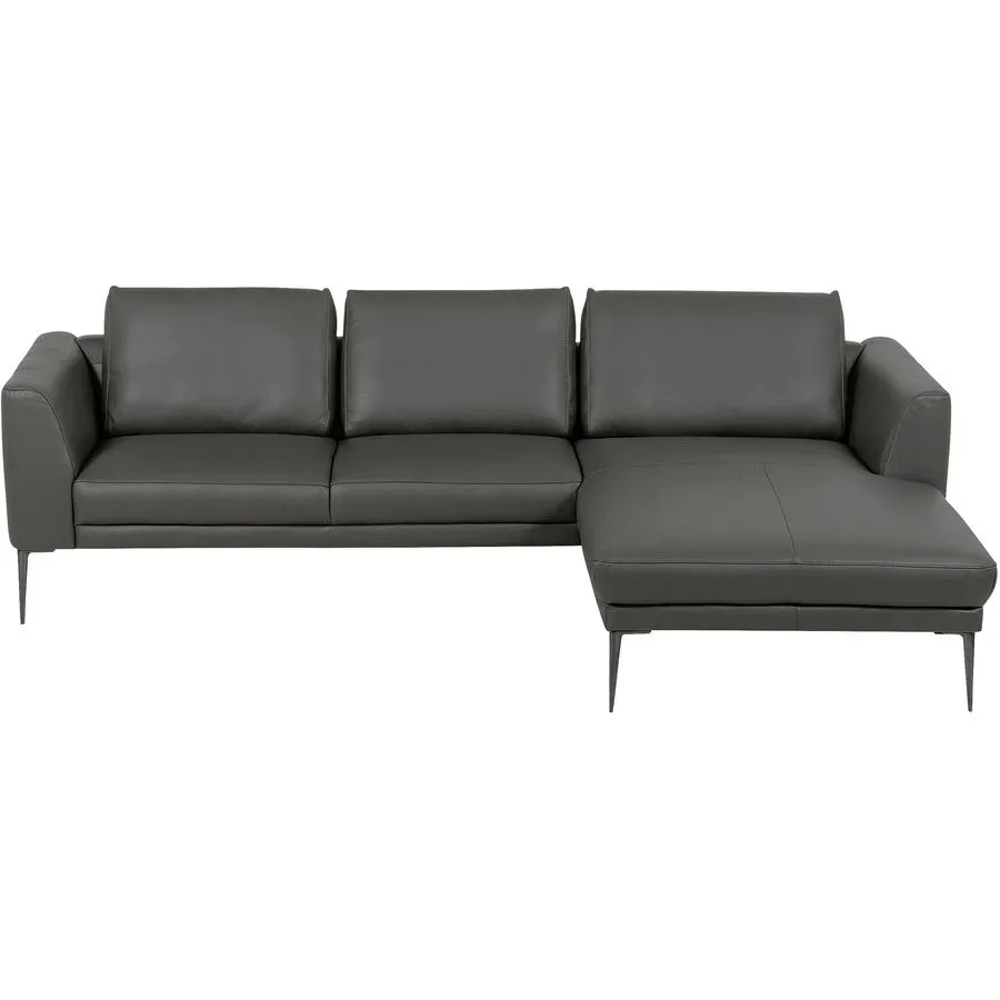 Sofa Ceneri Grau Leder 260 cm 180 cm - Farbe: anthrazit - Sofa