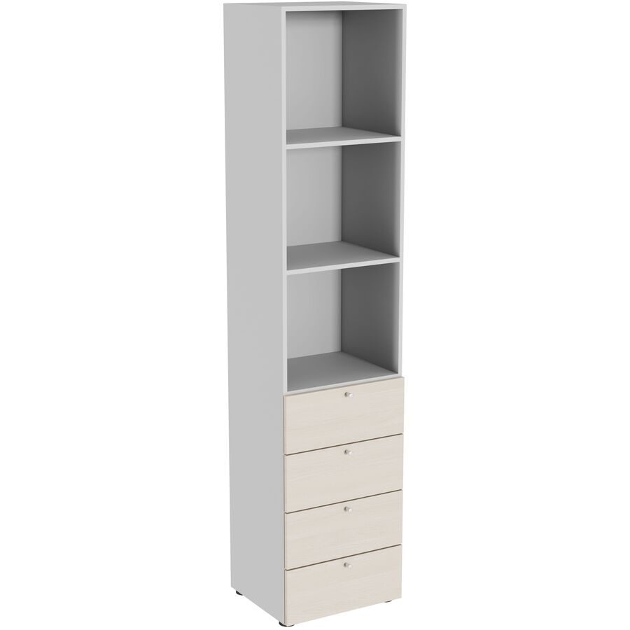 Regal Window Grau Holz 41 cm 179 cm - Farbe: lichtgrau - Material: Holzwerkstoff - Möbel Konfigurator: Traummöbel individuell zusammenstellen - Regal