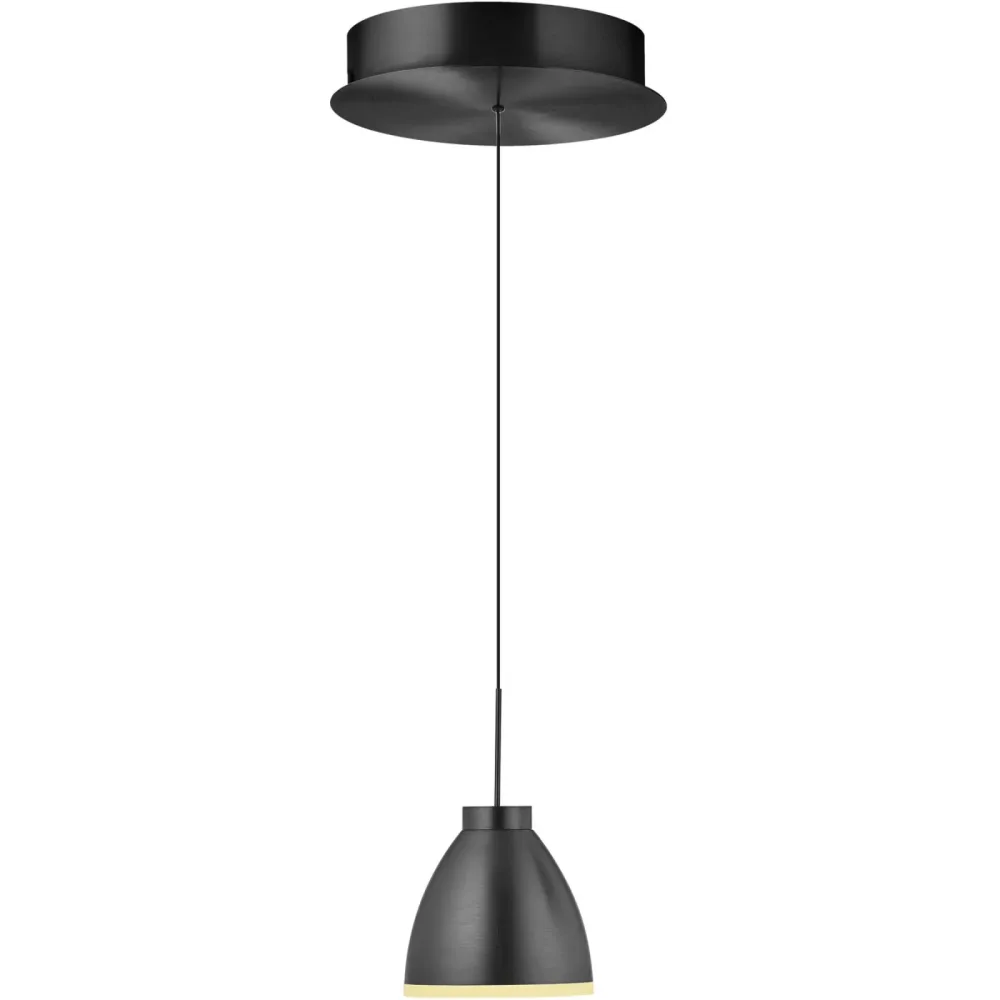 Pendellampe Henry Grau Aluminium/Eisen 20 cm - Farbe: anthrazit eloxiert - LED - Lichtfarbe: Warmweiss - Pendellampe- LED Energiesparlampe