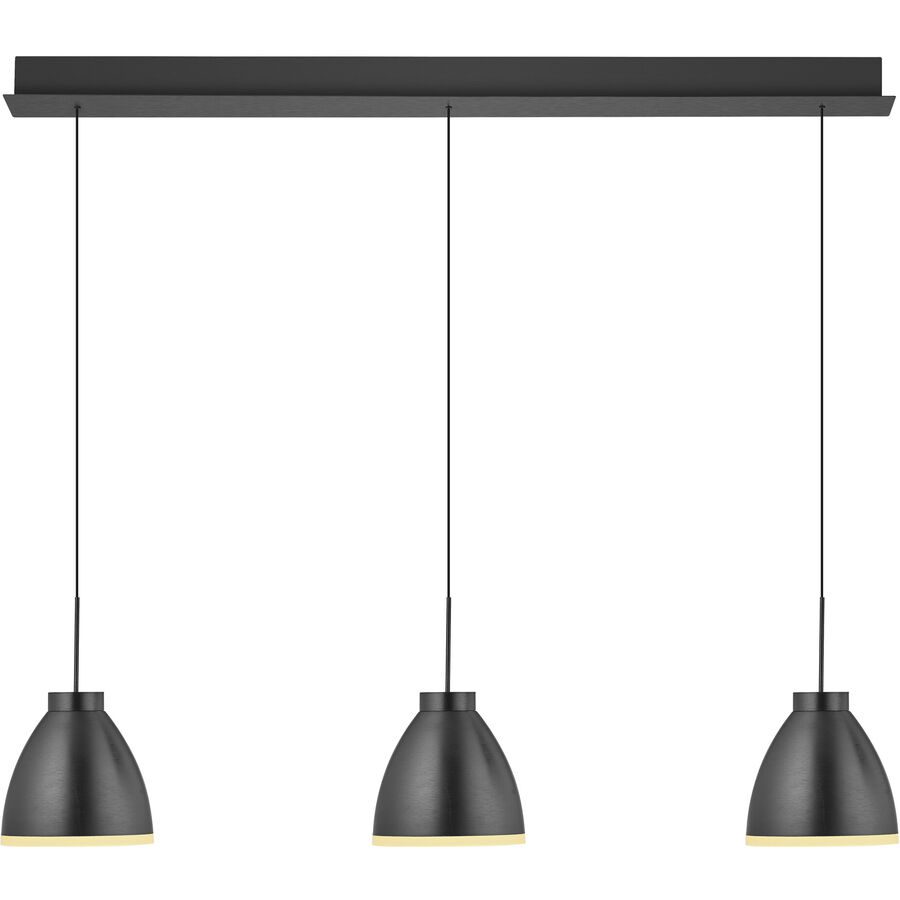 Pendellampe Henry Grau Aluminium/Eisen 110 cm - Farbe: anthrazit eloxiert - LED - Lichtfarbe: Warmweiss - Pendellampe- LED Energiesparlampe