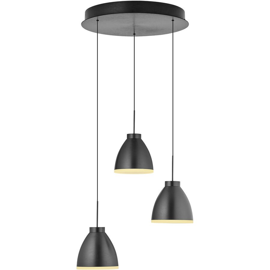 Pendellampe Henry Grau Aluminium/Eisen 46 cm - Farbe: anthrazit eloxiert - LED - Lichtfarbe: Warmweiss - Pendellampe- LED Energiesparlampe