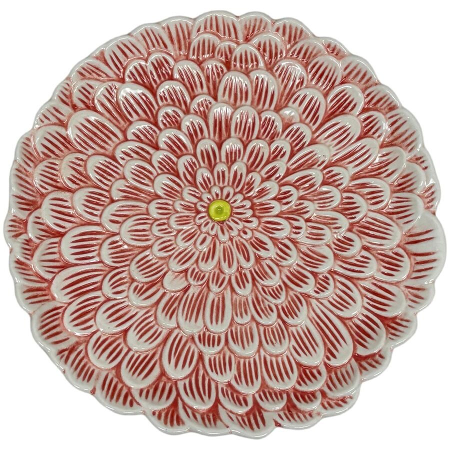 Teller flach Flora Lila Steinzeug D27 cm - Farbe: pink - Teller flach