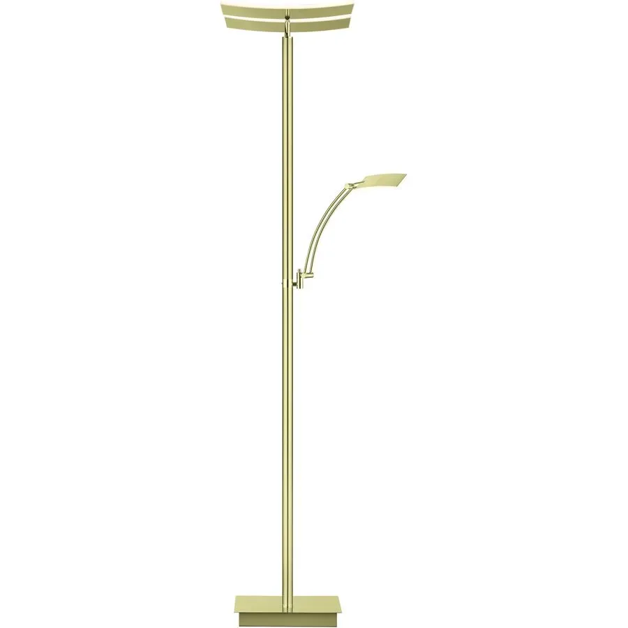 Stehlampe Andy Beige Aluminium/Eisen 185 cm - Farbe: champagner - LED - Lichtfarbe: Extra warmweiss - Helles Neutralweiss - Stehlampe- LED