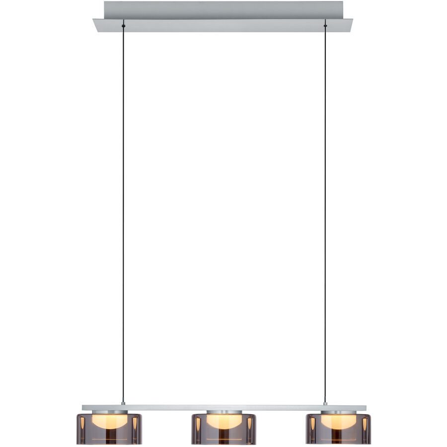 Pendellampe Dune Aluminium/Eisen 70 cm - Farbe: Silber - LED - Lichtfarbe: Warmweiss - Pendellampe- LED Energiesparlampe