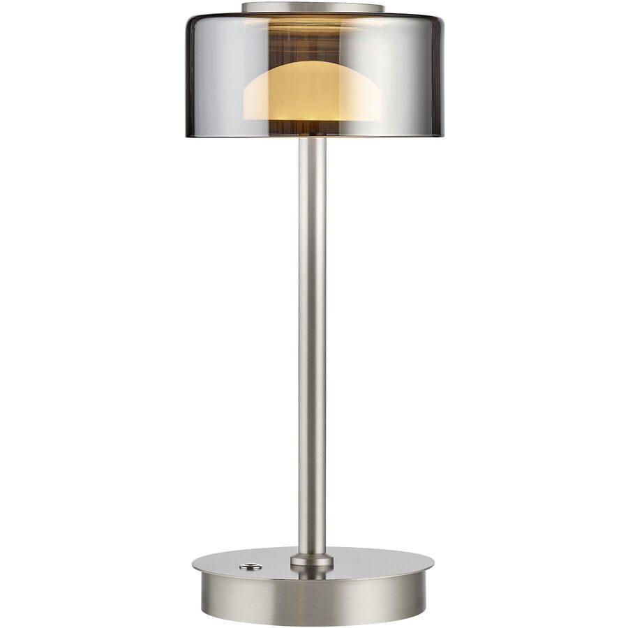 Tischlampe Dune Silber/Transparent/Braun Aluminium/Eisen 15 cm 35 cm - LED - Lichtfarbe: Warmweiss - Tischlampe- LED Energiesparlampe