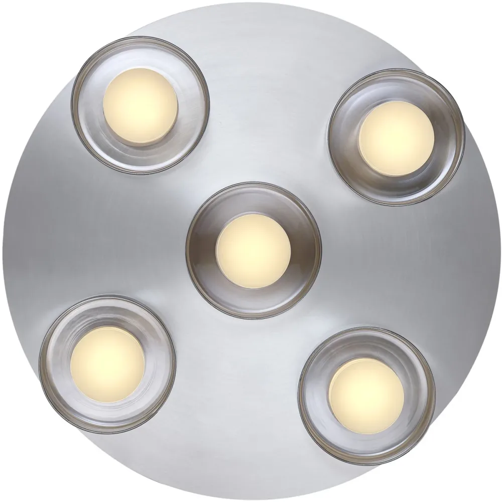 Deckenlampe Dune Silber Aluminium/Eisen 44 cm - LED - Lichtfarbe: Warmweiss - Deckenlampe- LED Energiesparlampe