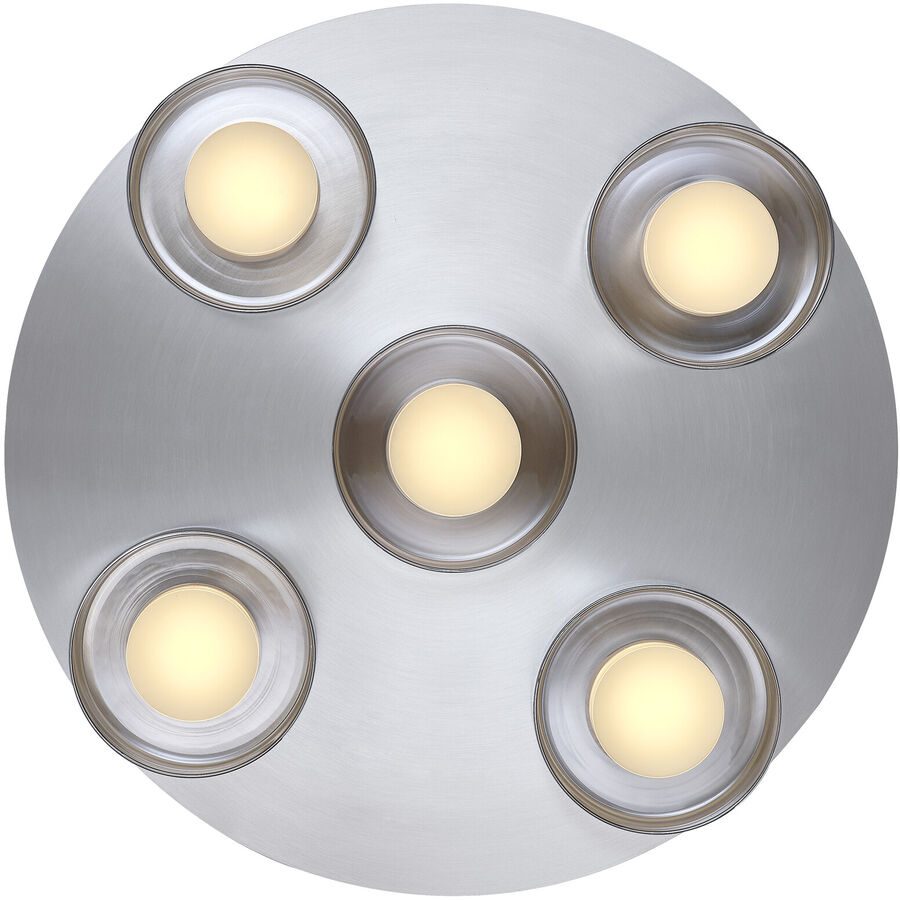 Deckenlampe Dune Silber Aluminium/Eisen 44 cm - LED - Lichtfarbe: Warmweiss - Deckenlampe- LED Energiesparlampe