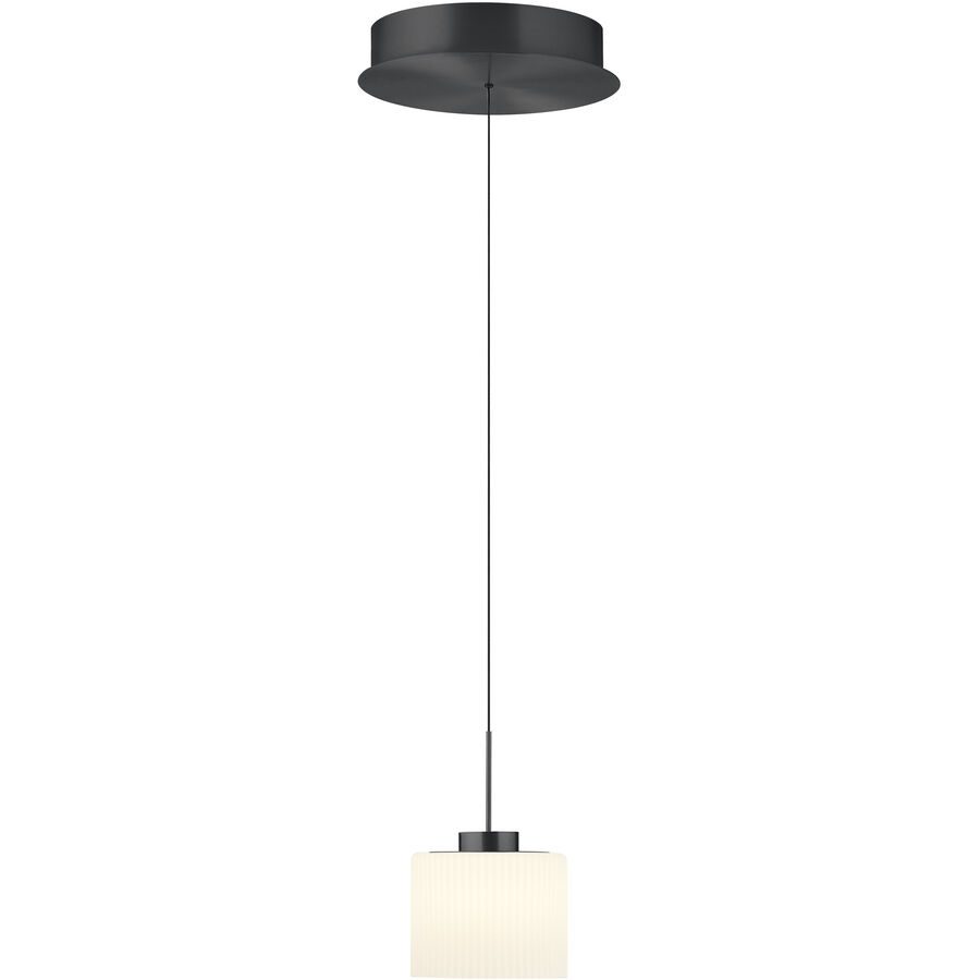 Pendellampe Elli Grau Aluminium/Eisen 26 cm - Farbe: anthrazit eloxiert - LED - Lichtfarbe: Warmweiss - Pendellampe- LED Energiesparlampe