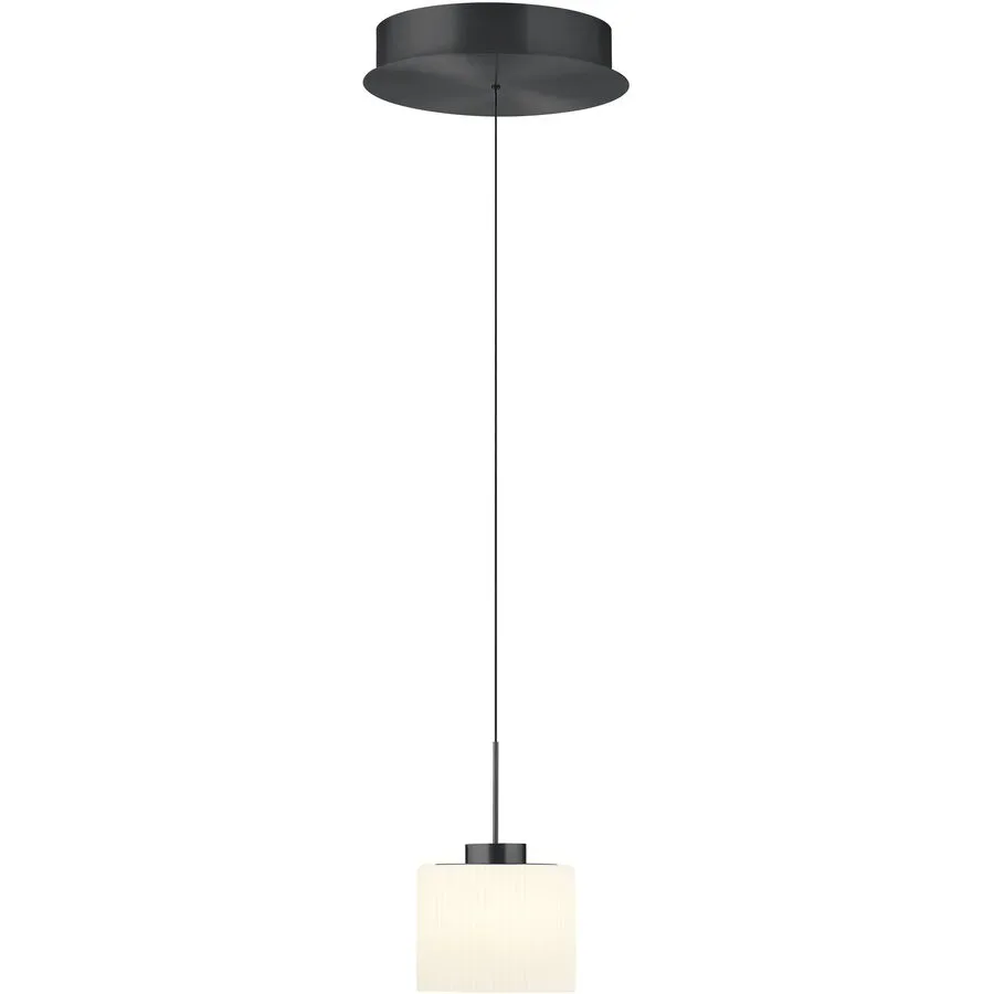 Pendellampe Elli Grau Aluminium/Eisen 26 cm - Farbe: anthrazit eloxiert - LED - Lichtfarbe: Warmweiss - Pendellampe- LED Energiesparlampe