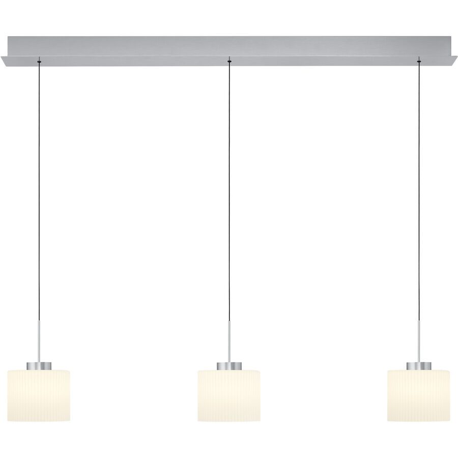 Pendellampe Elli Silber Aluminium/Eisen 110 cm - Farbe: Aluminium eloxiert - LED - Lichtfarbe: Warmweiss - Pendellampe- LED Energiesparlampe