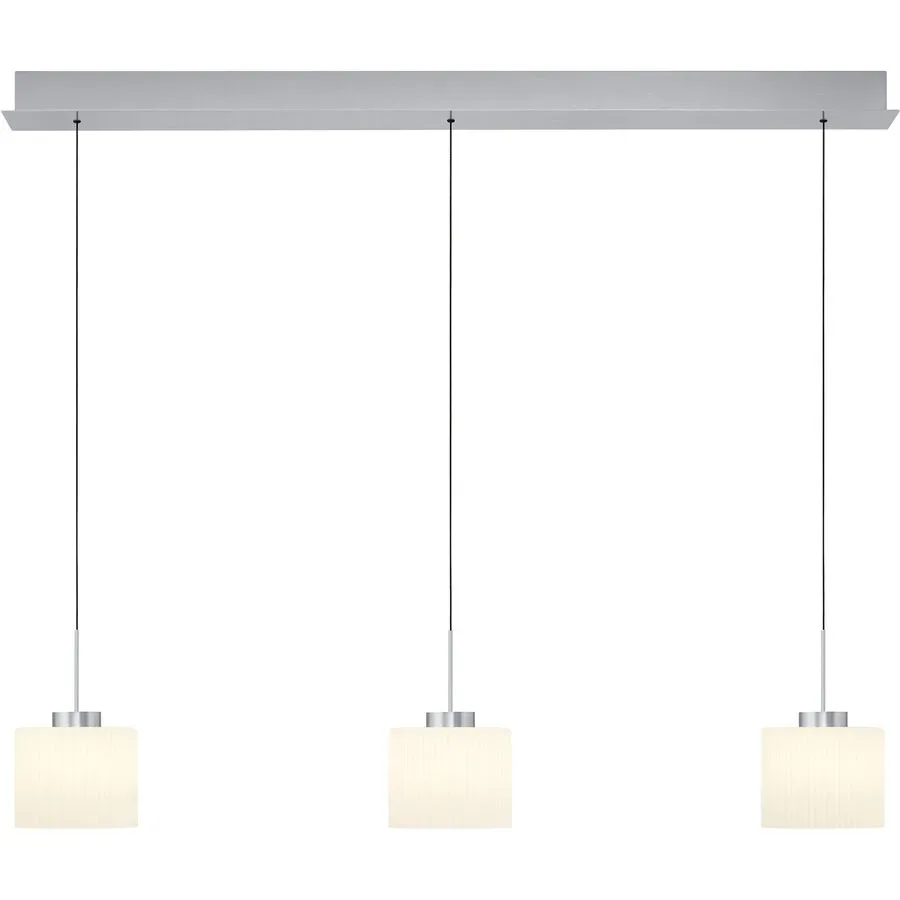 Pendellampe Elli Silber Aluminium/Eisen 110 cm - Farbe: Aluminium eloxiert - LED - Lichtfarbe: Warmweiss - Pendellampe- LED Energiesparlampe
