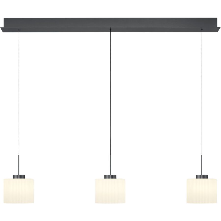 Pendellampe Elli Grau Aluminium/Eisen 110 cm - Farbe: anthrazit eloxiert - LED - Lichtfarbe: Warmweiss - Pendellampe- LED Energiesparlampe
