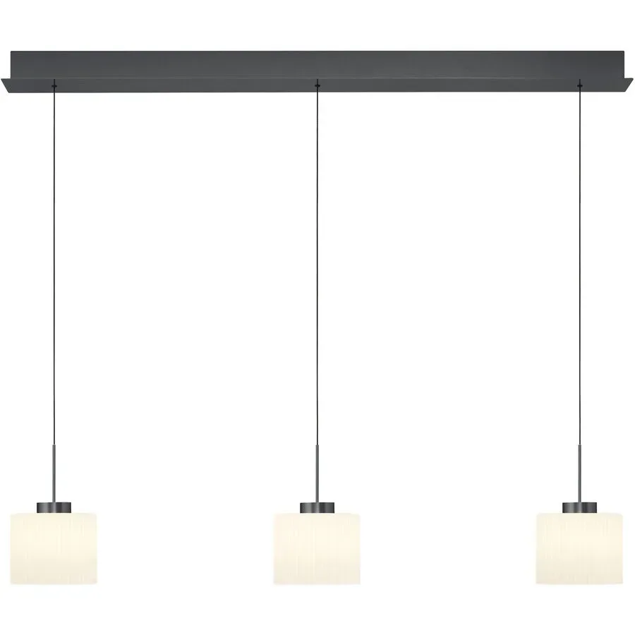Pendellampe Elli Grau Aluminium/Eisen 110 cm - Farbe: anthrazit eloxiert - LED - Lichtfarbe: Warmweiss - Pendellampe- LED Energiesparlampe