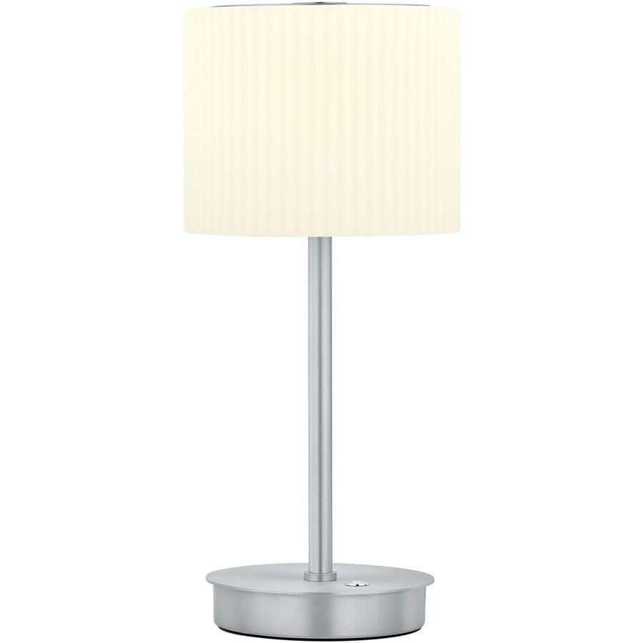 Tischlampe Elli Silber Aluminium/Eisen 15 cm 34 cm - Farbe: Aluminium eloxiert - LED - Lichtfarbe: Warmweiss - Tischlampe- LED Energiesparlampe