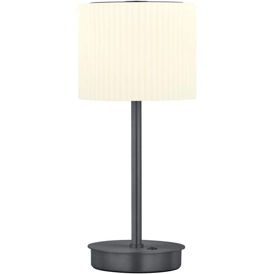 Tischlampe Elli Grau Aluminium/Eisen 15 cm 34 cm - Farbe: anthrazit eloxiert - LED - Lichtfarbe: Warmweiss - Tischlampe- LED Energiesparlampe