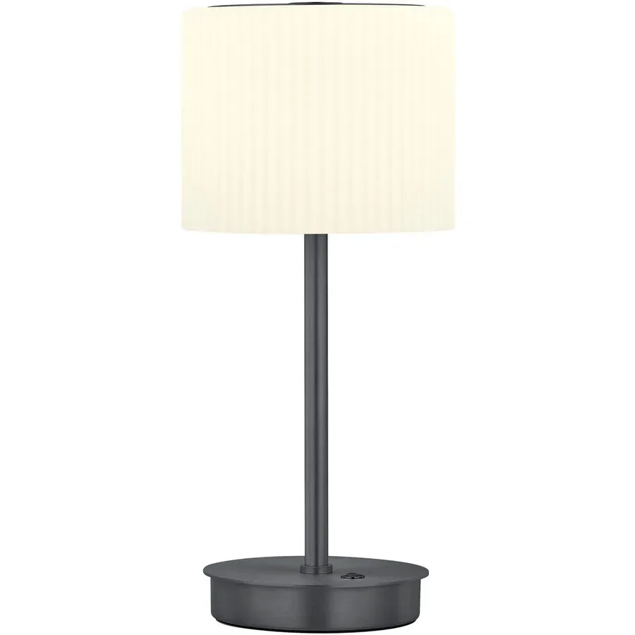 Tischlampe Elli Grau Aluminium/Eisen 15 cm 34 cm - Farbe: anthrazit eloxiert - LED - Lichtfarbe: Warmweiss - Tischlampe- LED Energiesparlampe