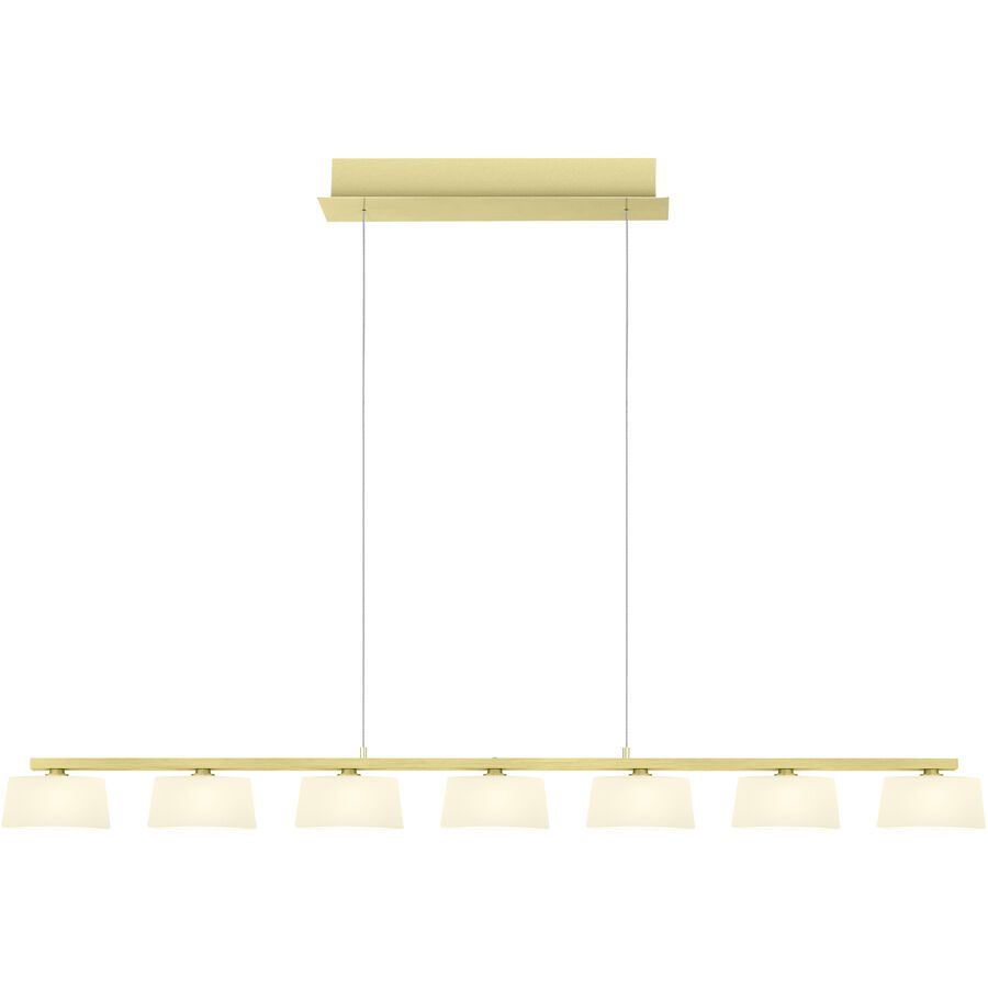 Pendellampe View Beige Aluminium/Eisen 117 cm - Farbe: champagner - LED - Lichtfarbe: Warmweiss - Pendellampe- LED Energiesparlampe