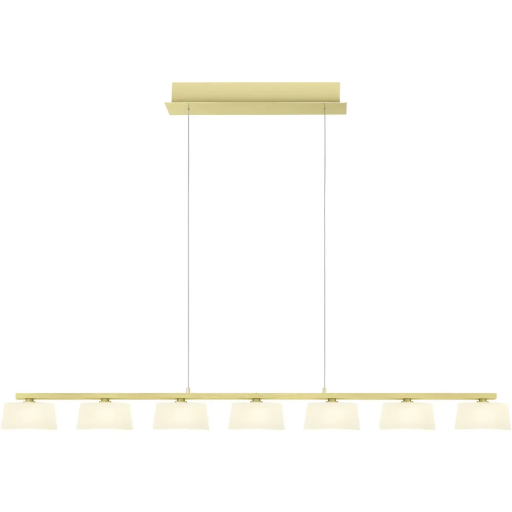 Pendellampe View Beige Aluminium/Eisen 117 cm - Farbe: champagner - LED - Lichtfarbe: Warmweiss - Pendellampe- LED Energiesparlampe