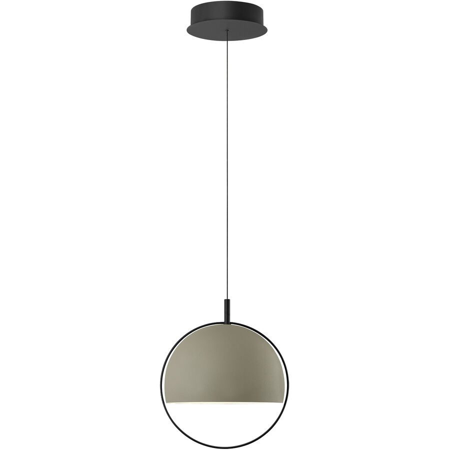 Pendellampe Hoop Grün Aluminium/Eisen 30 cm - Farbe: Olivgrün - LED - Lichtfarbe: Warmweiss - Pendellampe- LED Energiesparlampe