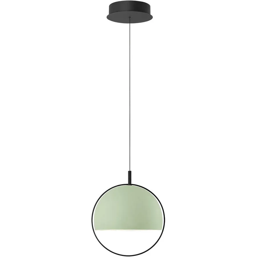 Pendellampe Hoop Grün Aluminium/Eisen 30 cm - Farbe: mintgrün - LED - Lichtfarbe: Warmweiss - Pendellampe- LED Energiesparlampe