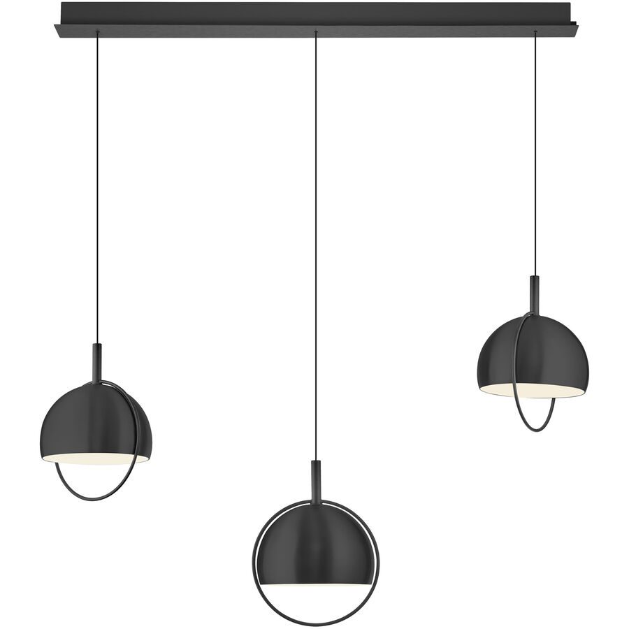 Pendellampe Hoop Schwarz Aluminium/Eisen 100 cm - LED - Lichtfarbe: Warmweiss - Pendellampe- LED Energiesparlampe